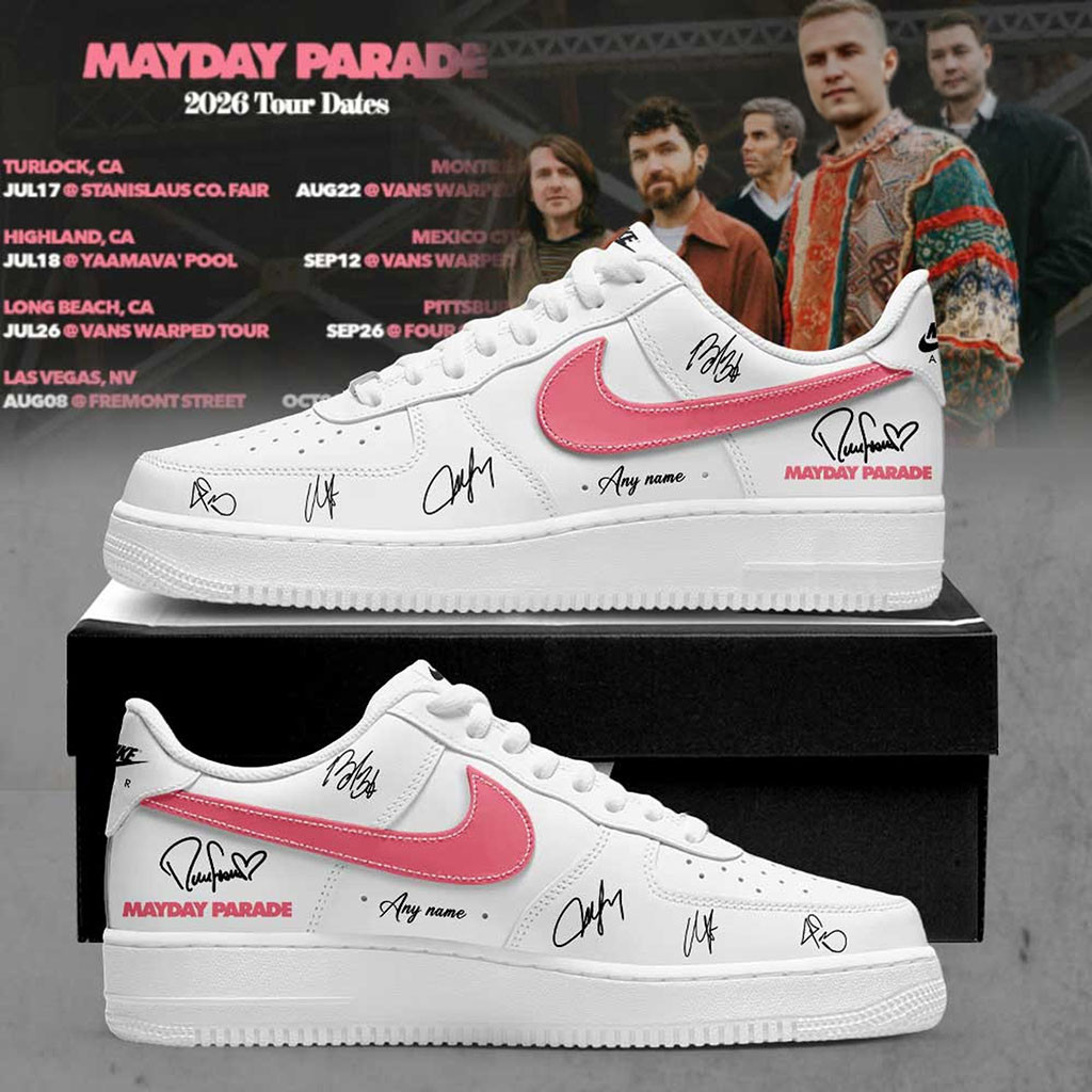 Personalized Mayday Parade 2026 Tour Dates Sneakers Mayday Parade Merch Gift For Rock Fans - Kdjoy