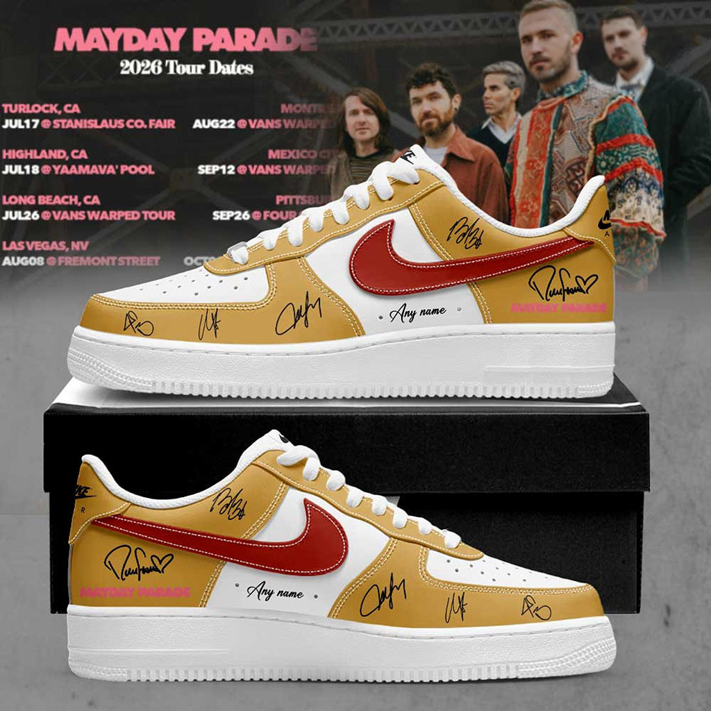 Personalized Mayday Parade 2026 Tour Dates Sneakers Mayday Parade Merch Present For Rock Lover - Kdjoy Personalized Mayday Parade 2026 Tour Dates Sneakers Mayday Parade Merch Present For Rock Lover - Kdjoy