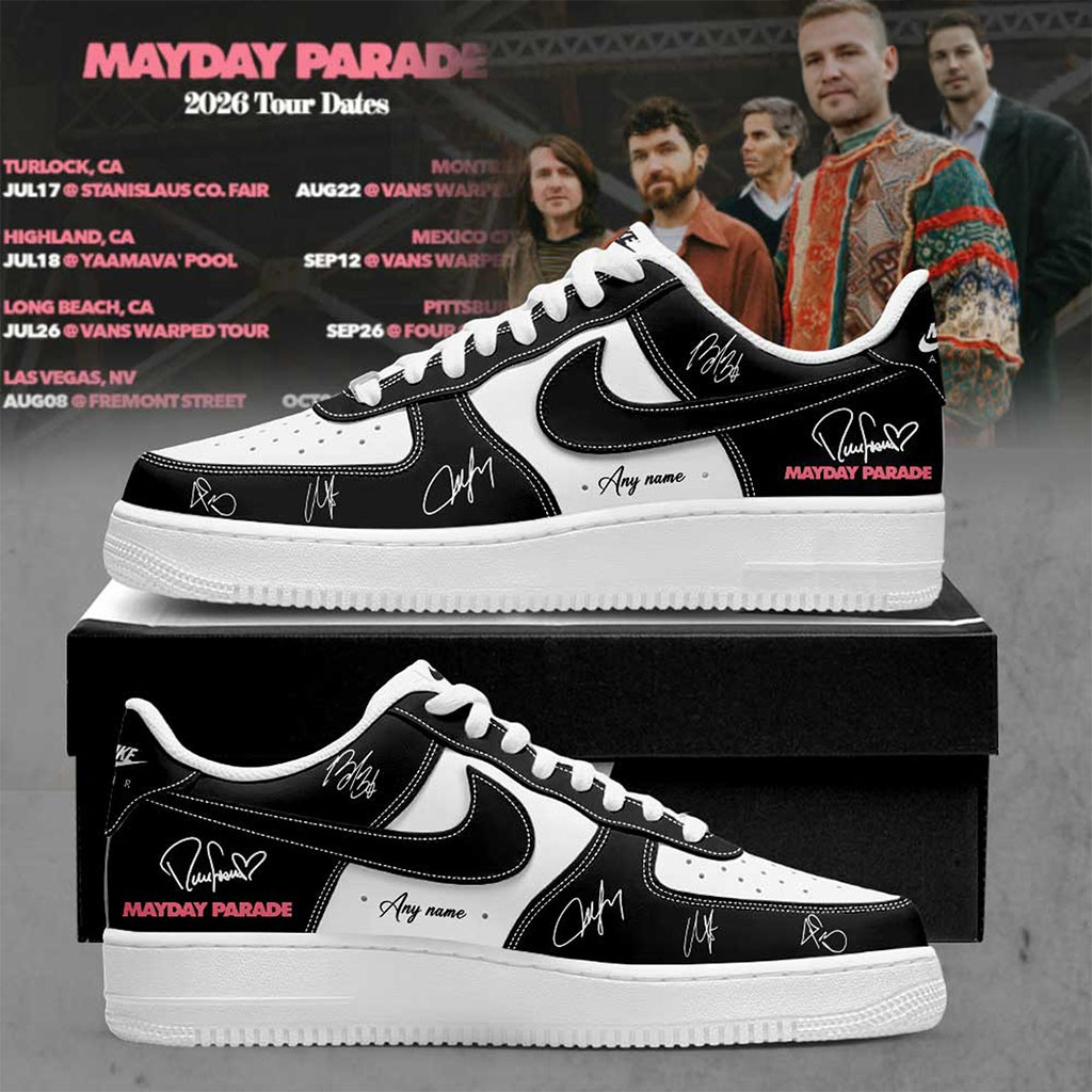 Personalized Mayday Parade Merch 2026 Tour Dates Signed Sneakers Gift For Rock Band Fans - Kdjoy