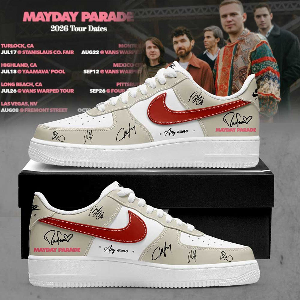 Personalized Mayday Parade Merch 2026 Tour Dates Signed Sneakers Gifts For Rock Band Lovers - Kdjoy