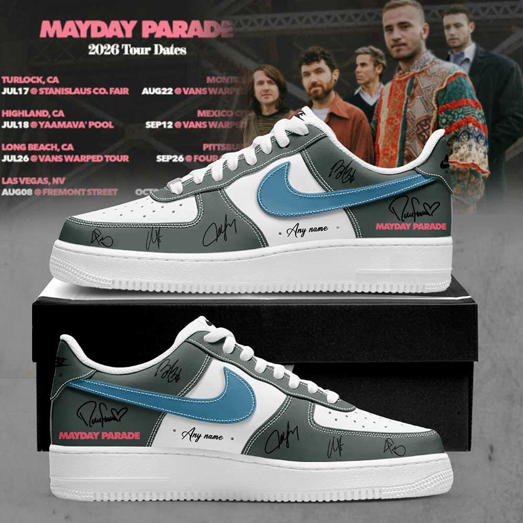 Personalized Mayday Parade Merch 2026 Tour Dates Signed Sneakers Gifts For Rock Music Lovers - Kdjoy Personalized Mayday Parade Merch 2026 Tour Dates Signed Sneakers Gifts For Rock Music Lovers - Kdjoy