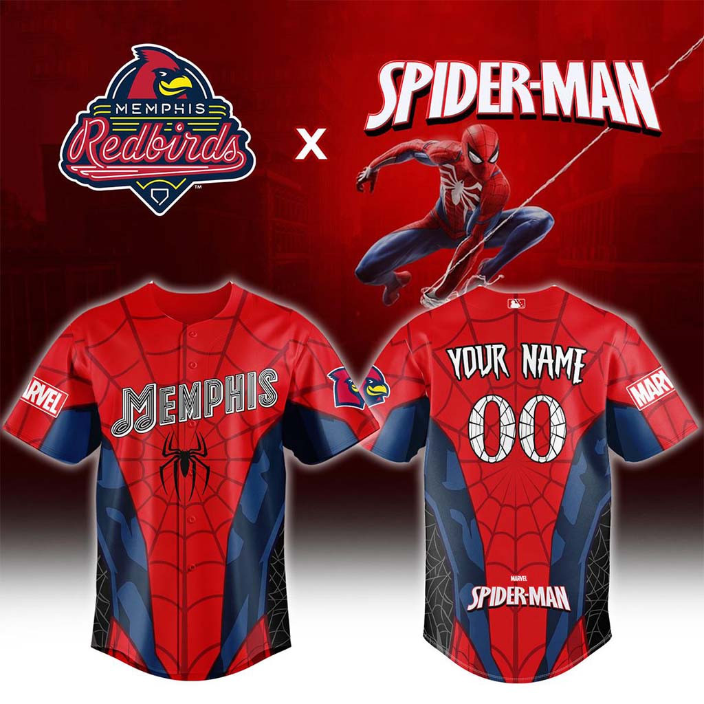 Personalized Memphis Redbirds Spider Man Brand New Day Jersey Redbirds Merch Gift For Fans - Kdjoy Personalized Memphis Redbirds Spider Man Brand New Day Jersey Redbirds Merch Gift For Fans - Kdjoy
