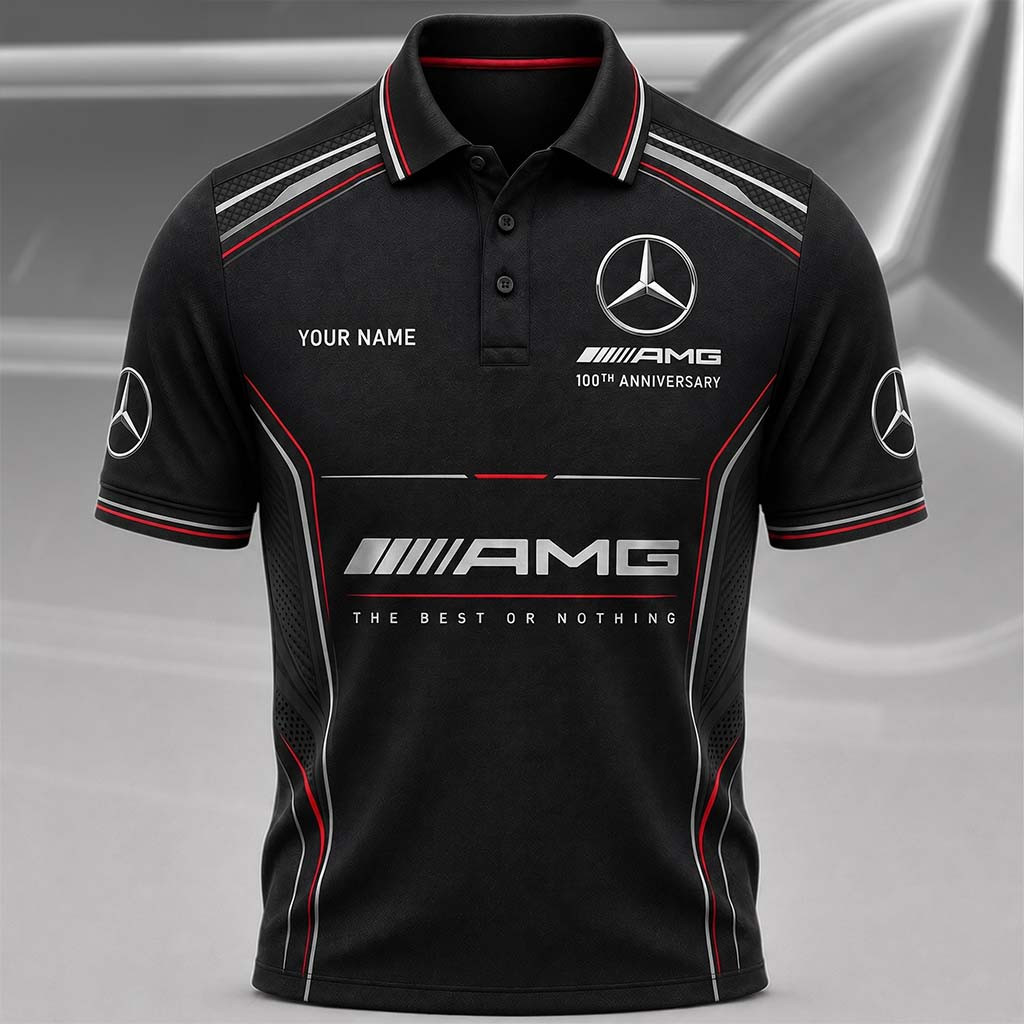 Personalized Merc AMG Edition 100th Anniversary Polo Shirt Best Gifts For Boyfriend - Kdjoy