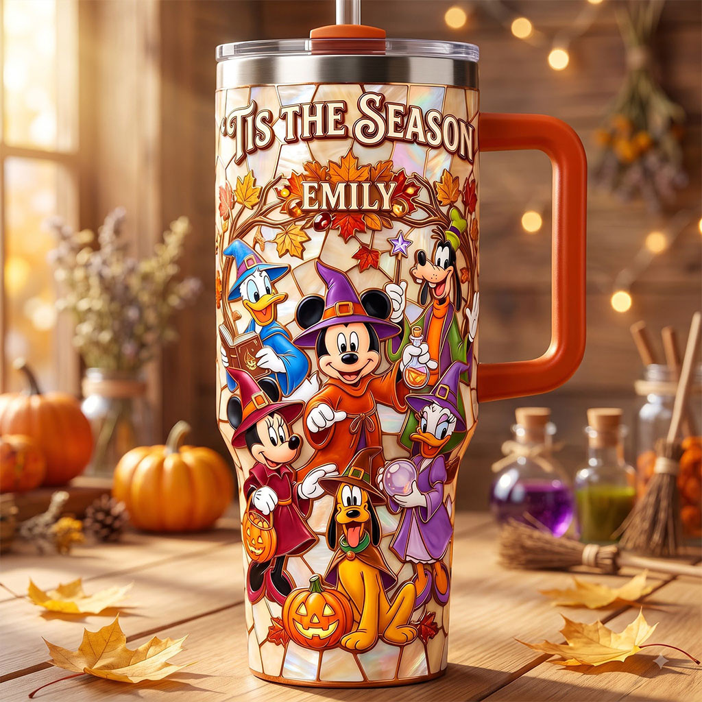 Personalized Mickey And Friends Tis The Season Tumbler Halloween Merch Gift For Besties - Kdjoy