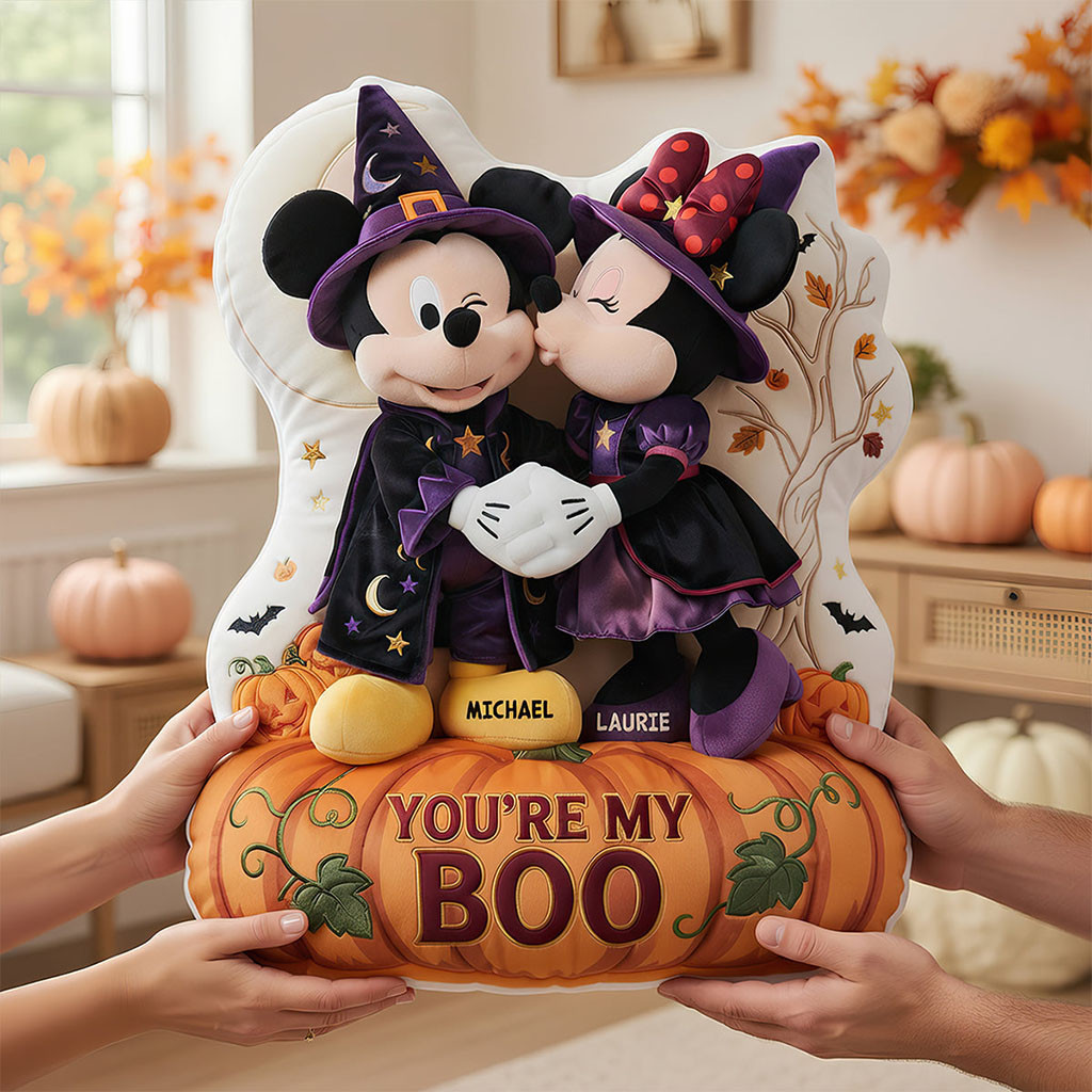 Personalized Mickey Mouse You're My Boo Plush Pillow Sofa Decor Ideas Gifts For Couple - Kdjoy