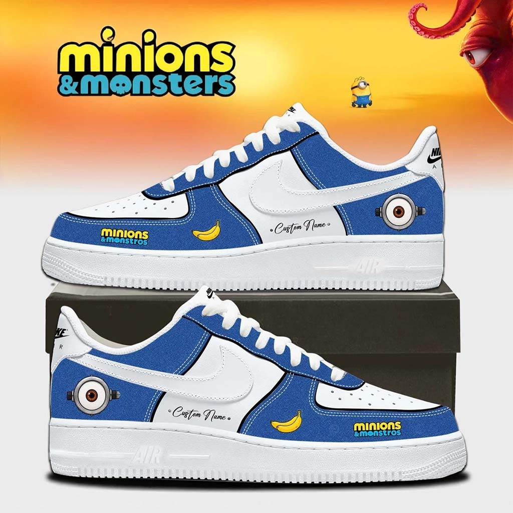 Personalized Minions And Monsters Shoes Cute Minions Cartoon Sneakers Gifts For BFF - Kdjoy