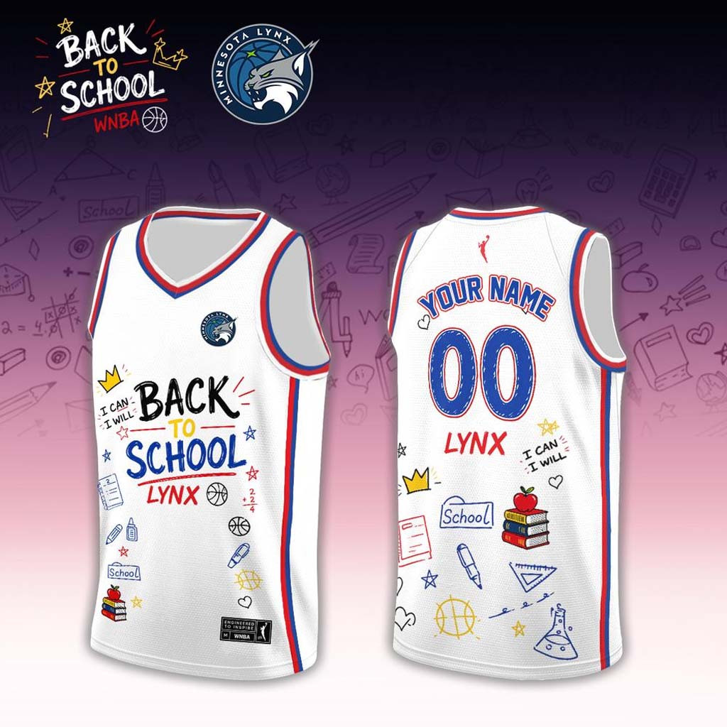Personalized Minnesota Lynx x Back To School 2026 White Basketball Jersey Minnesota Lynx Merch