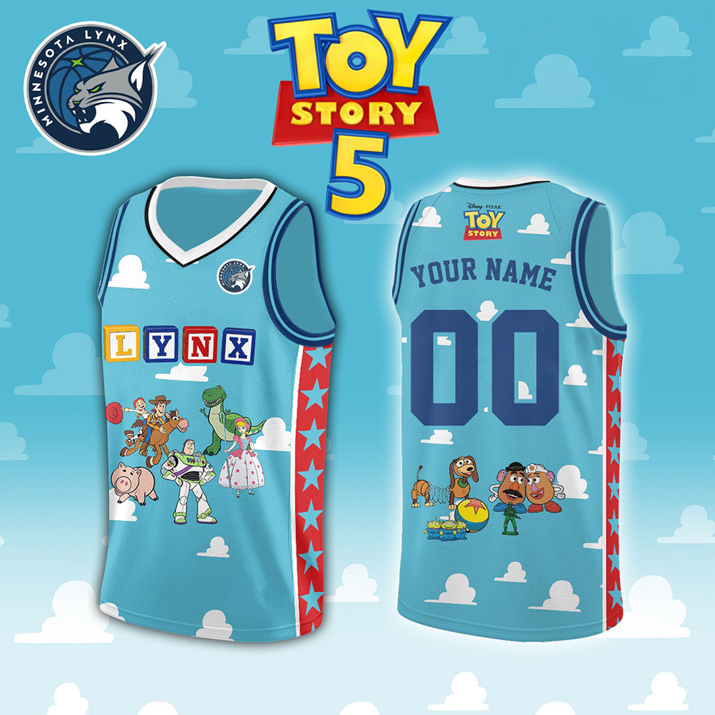Personalized Minnesota Lynx X Toy Story 5 Basketball Jersey MN Lynx Merch Gift For Fans - Kdjoy