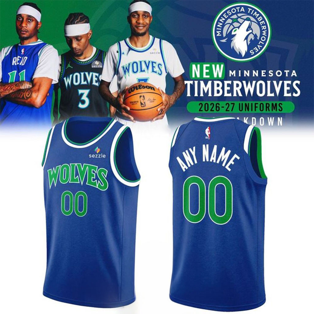 Personalized Minnesota Timberwolves 2026-2027 New Blue Basketball Jersey Timberwolves Merch - Kdjoy
