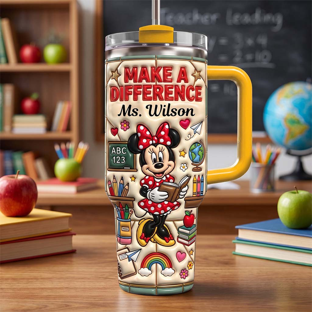Personalized Minnie Mouse Kind Heart Teacher Tumbler Make A Different Cup Gifts For Teachers' - Kdjoy Personalized Minnie Mouse Kind Heart Teacher Tumbler Make A Different Cup Gifts For Teachers' - Kdjoy