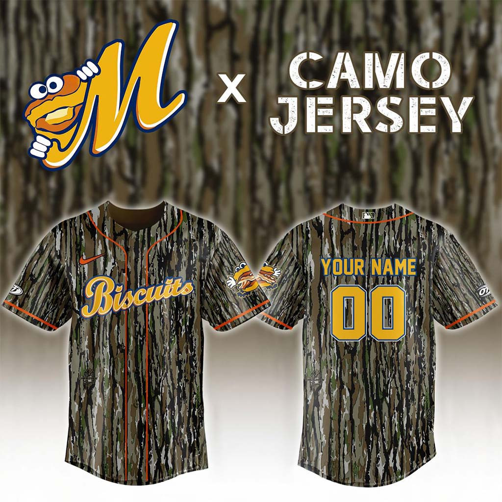 Personalized Montgomery Biscuits X Realtree Camo 2026 Night Baseball Jersey Biscuits Merch - Kdjoy