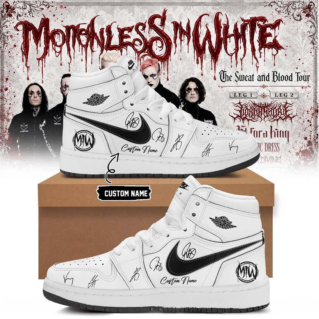 Personalized Motionless In White Merch The Sweat And Blood Tour 2026 Sneakers Music Fan Gifts - Kdjoy Personalized Motionless In White Merch The Sweat And Blood Tour 2026 Sneakers Music Fan Gifts - Kdjoy