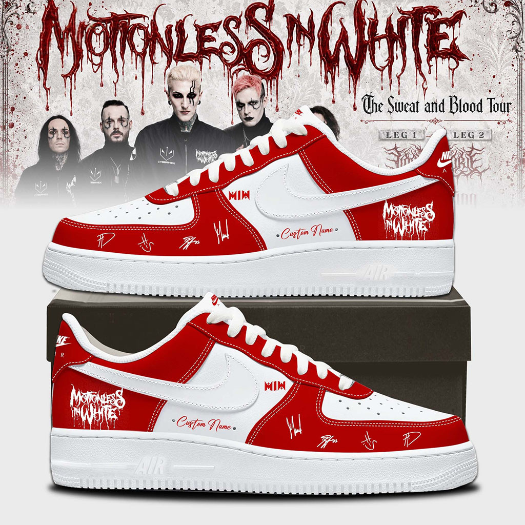 Personalized Motionless In White Merch The Sweat & Blood Tour 2026 Shoes Sneakers Fan Gifts - Kdjoy Personalized Motionless In White Merch The Sweat & Blood Tour 2026 Shoes Sneakers Fan Gifts - Kdjoy