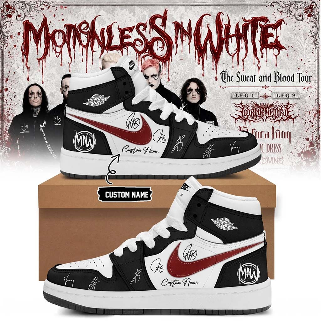 Personalized Motionless In White The Sweat And Blood Tour 2026 Sneakers MIW Merch Best Gifts - Kdjoy