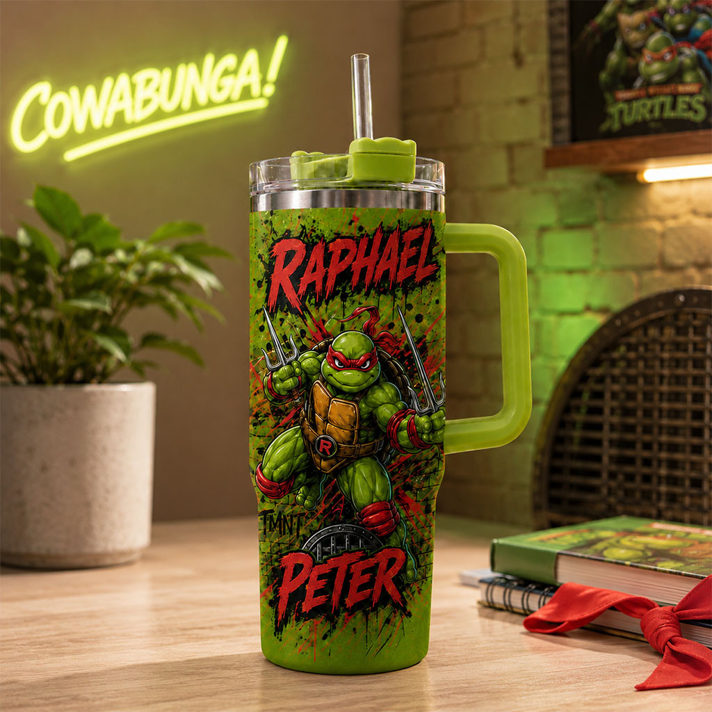 Personalized Mutant Hero Turtle Warrior Tumbler Comic-Style Travel Cup TMNT Merch Gift for Fans - Kdjoy