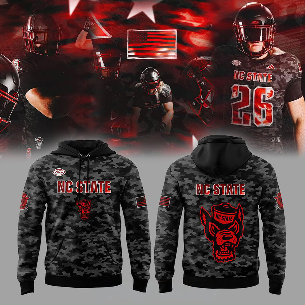 Personalized NC State Wolfpack 2026 New Uniform x Military Camo Hoodie Wolfpack Football Apparel - Kdjoy