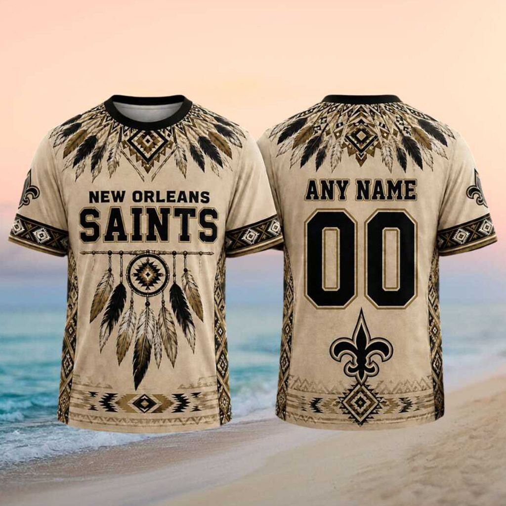 Personalized New Orleans Saints Native Dreamcatcher Feather Shirt NO Saints Merch Best Gifts - Kdjoy Personalized New Orleans Saints Native Dreamcatcher Feather Shirt NO Saints Merch Best Gifts - Kdjoy