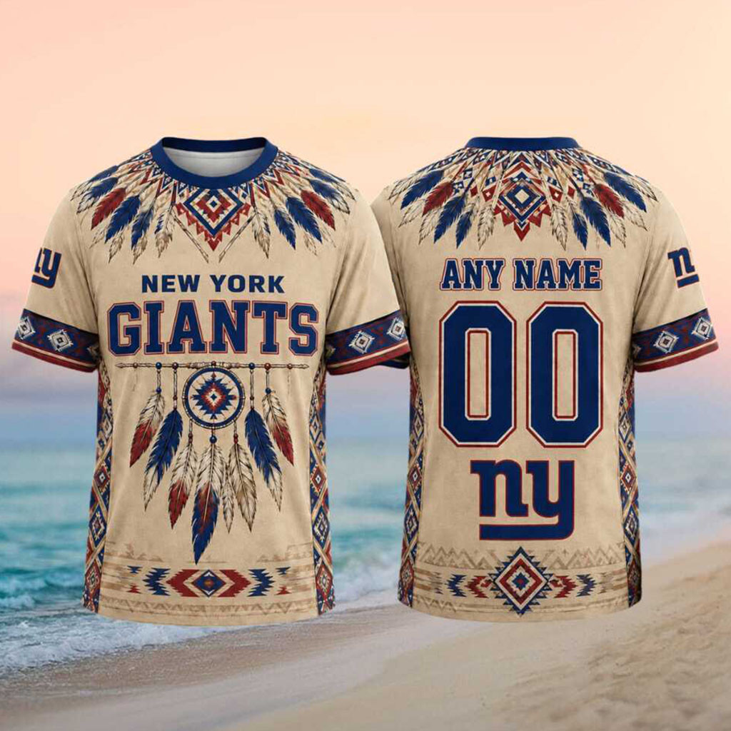 Personalized New York Giants Tribal Dream Catcher Pattern Shirt NY Giants Merch Fan Present - Kdjoy