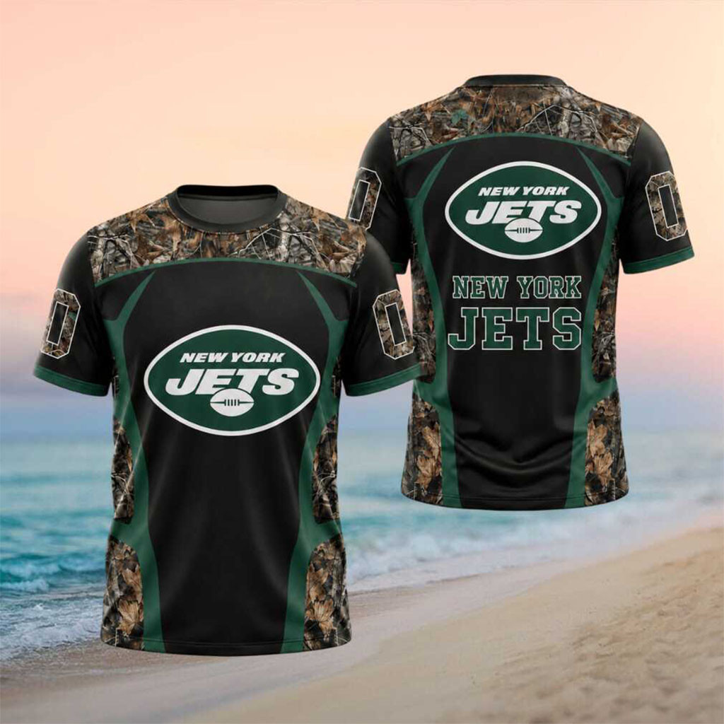 Personalized New York Jets Camo Leaves Football Shirt NY Jets Merch Gift For Football Lovers - Kdjoy