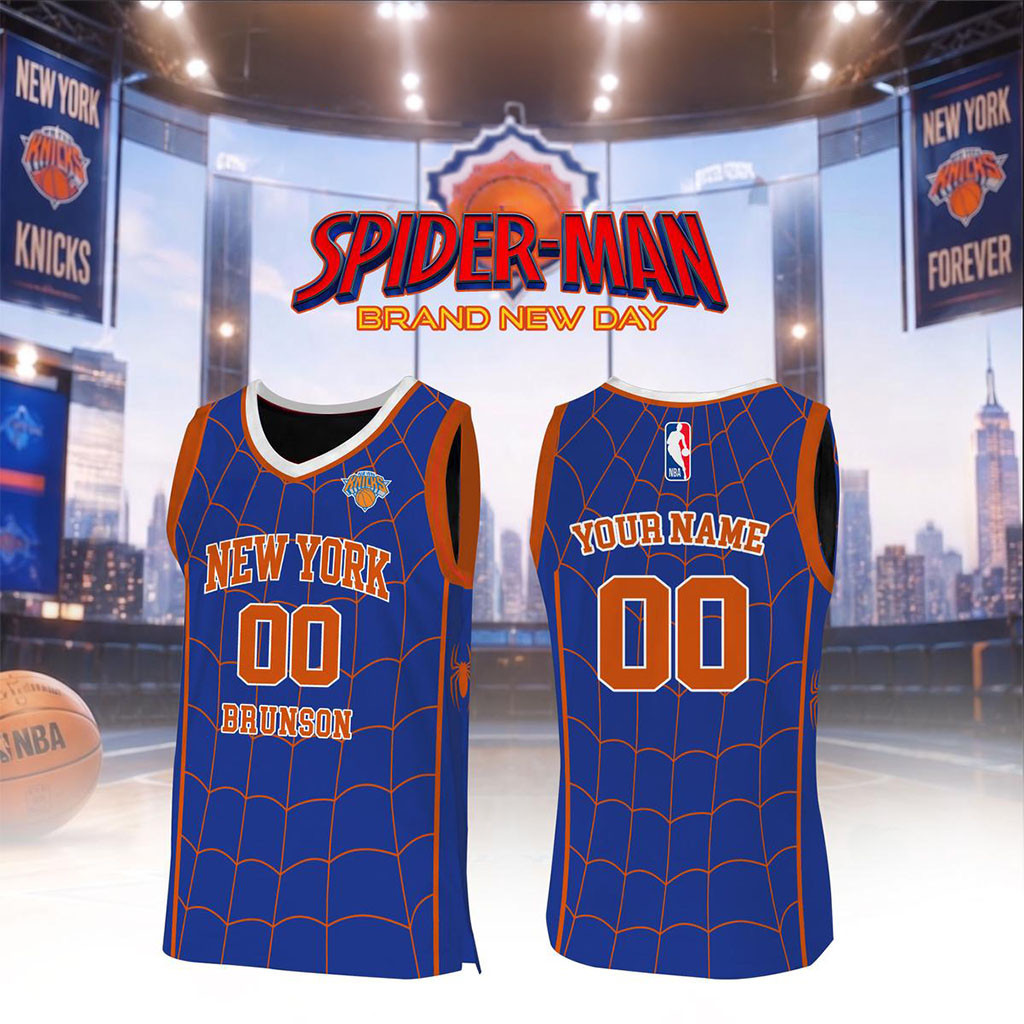 Personalized New York Knicks X Spider-Man Brand New Day Basketball Jersey NY Knicks Merch 2026 - Kdjoy Personalized New York Knicks X Spider-Man Brand New Day Basketball Jersey NY Knicks Merch 2026 - Kdjoy