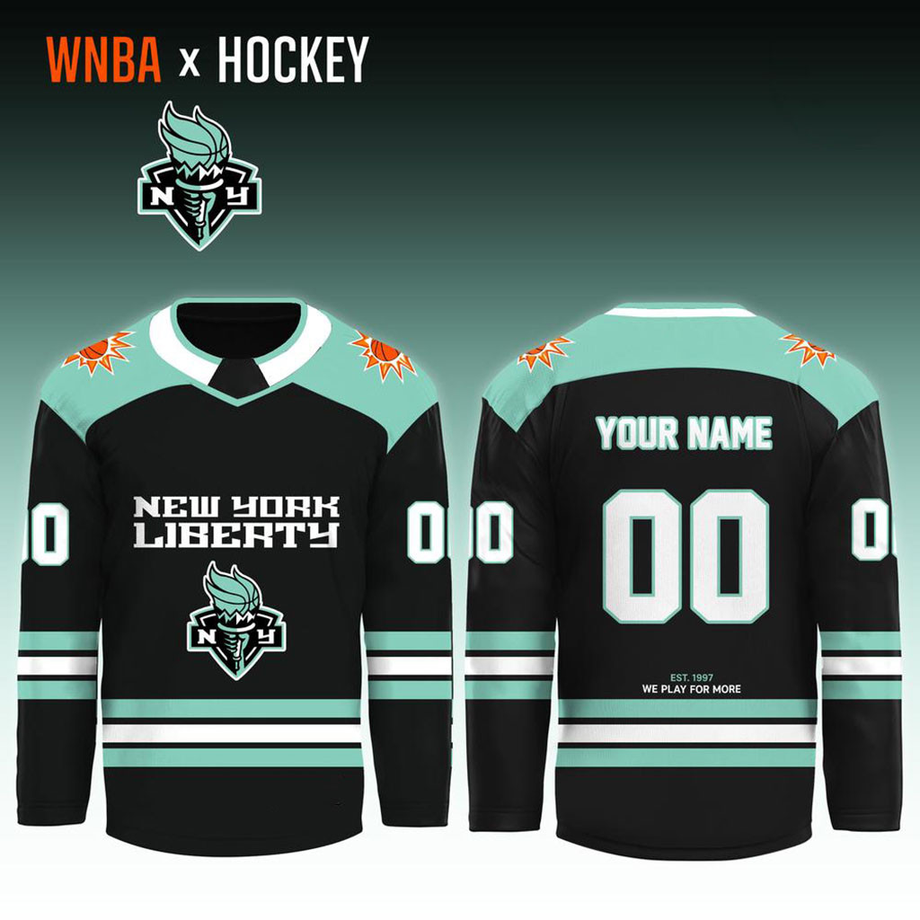 Personalized New York Liberty x Crossover Ice Hockey Jersey We Play For More NY Liberty Merch - Kdjoy