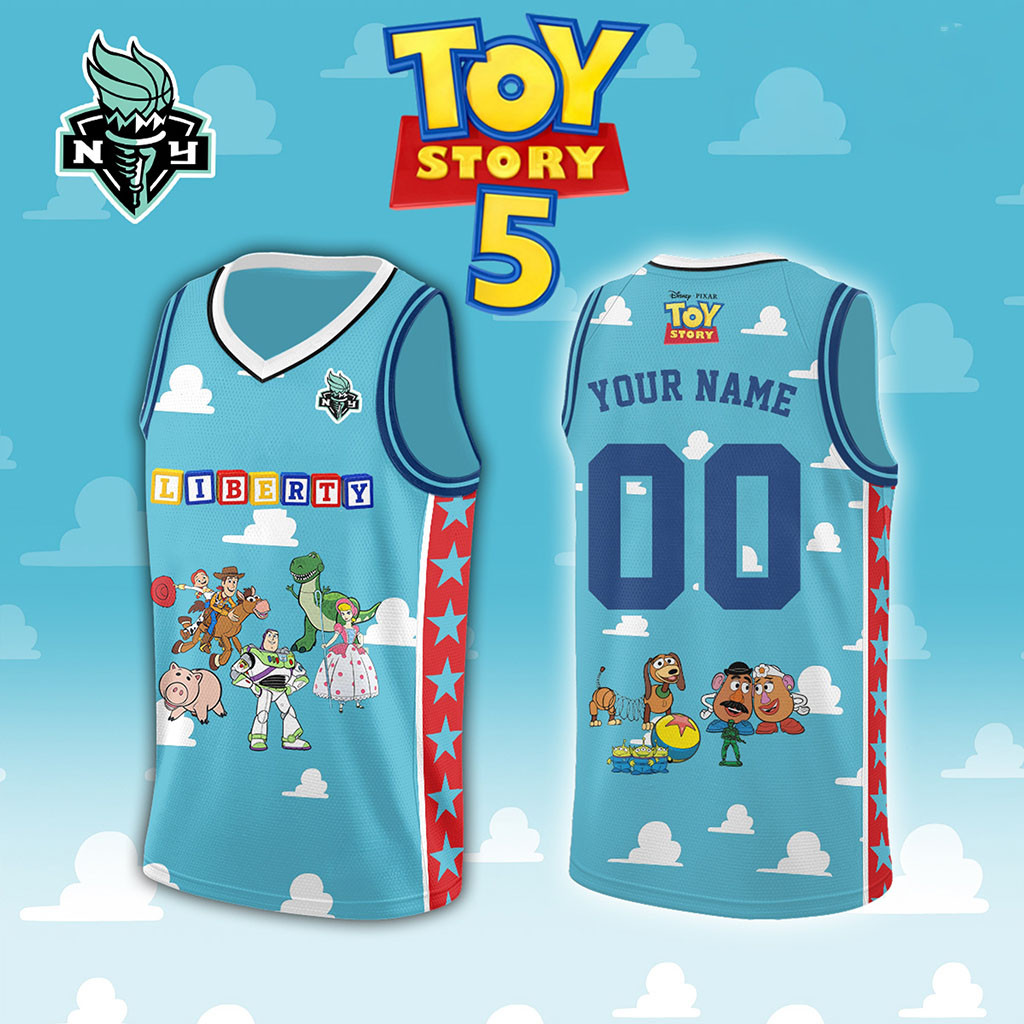 Personalized New York Liberty X Toy Story 5 Basketball Jersey NY Liberty Merch Gift For Fans - Kdjoy Personalized New York Liberty X Toy Story 5 Basketball Jersey NY Liberty Merch Gift For Fans - Kdjoy