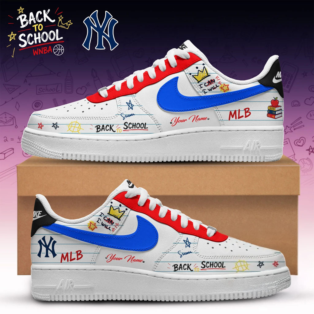 Personalized New York Yankees X Back To School Shoes Sneakers Yankees Merch Fan Gifts - Kdjoy Personalized New York Yankees X Back To School Shoes Sneakers Yankees Merch Fan Gifts - Kdjoy