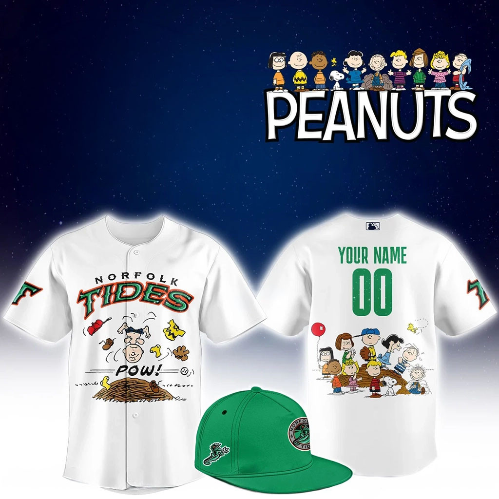 Personalized Norfolk Tides Peanuts Night Game Jersey Norfolk Tides Merch 2026 Gift For Fans - Kdjoy