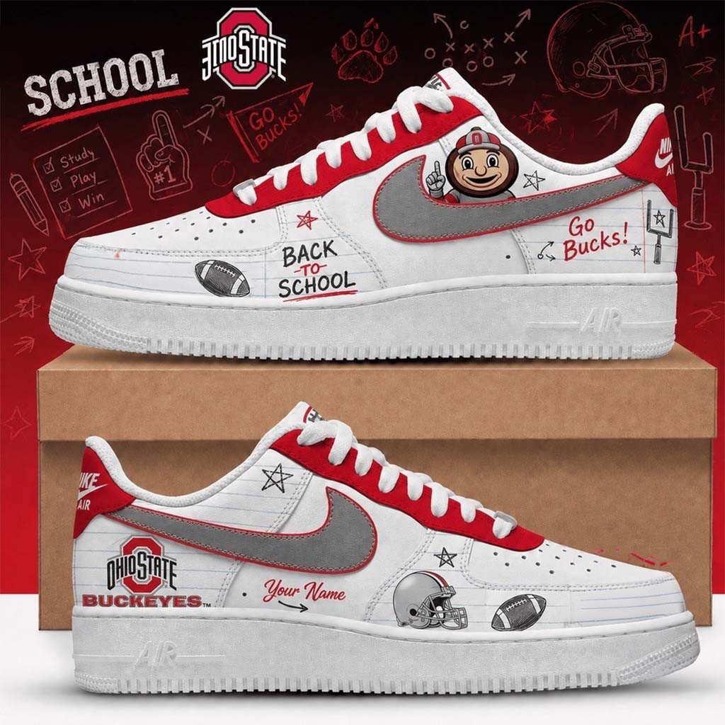 Personalized Ohio State Buckeyes Merch 2026 Back To School Sneakers Gift For Football Lovers - Kdjoy