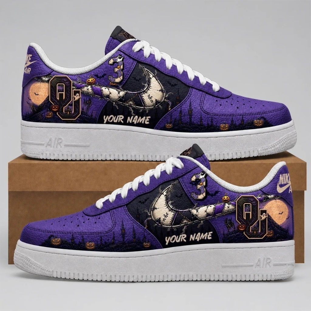 Personalized Oklahoma Sooners Merch 2026 Haunted Moon Halloween Shoes Sneakers Spooky Gifts - Kdjoy Personalized Oklahoma Sooners Merch 2026 Haunted Moon Halloween Shoes Sneakers Spooky Gifts - Kdjoy