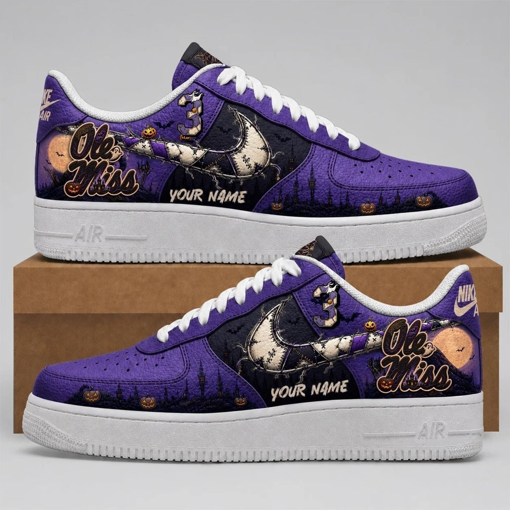 Personalized Ole Miss Rebels Merch 2026 Haunted Moon Halloween Shoes Sneakers Gift For Fans - Kdjoy Personalized Ole Miss Rebels Merch 2026 Haunted Moon Halloween Shoes Sneakers Gift For Fans - Kdjoy