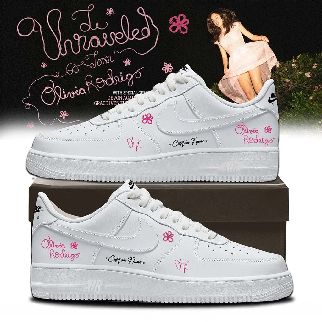 Personalized Olivia Rodrigo Merch The Unraveled Tour Signed Shoes Birthday Gifts For Music Lovers - Kdjoy