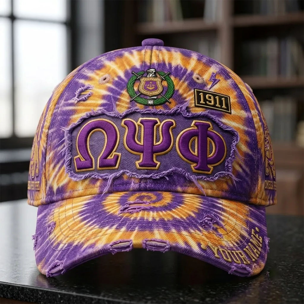 Personalized Omega Psi Phi Purple And Gold Hat Fraternity Inc Cap Gifts For Husband - Kdjoy