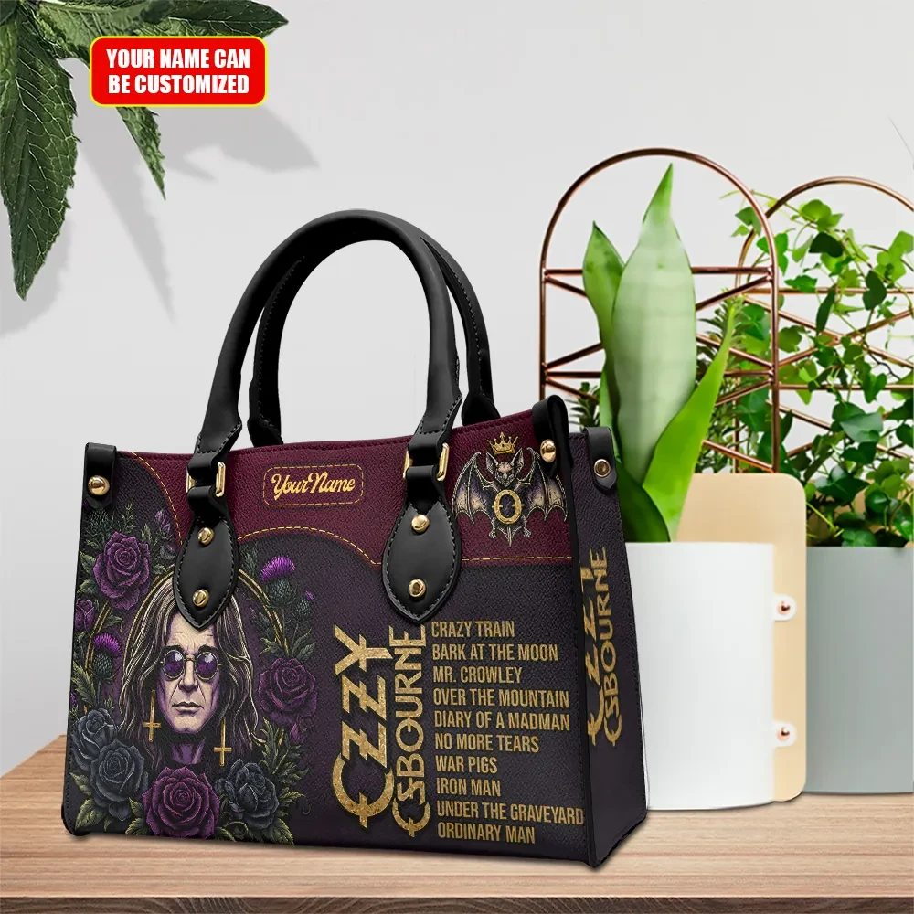Personalized Ozzy Osbourne Tracklist Leather Handbag Ozzy Osbourne Merch Birthday Gift For Mom - Kdjoy