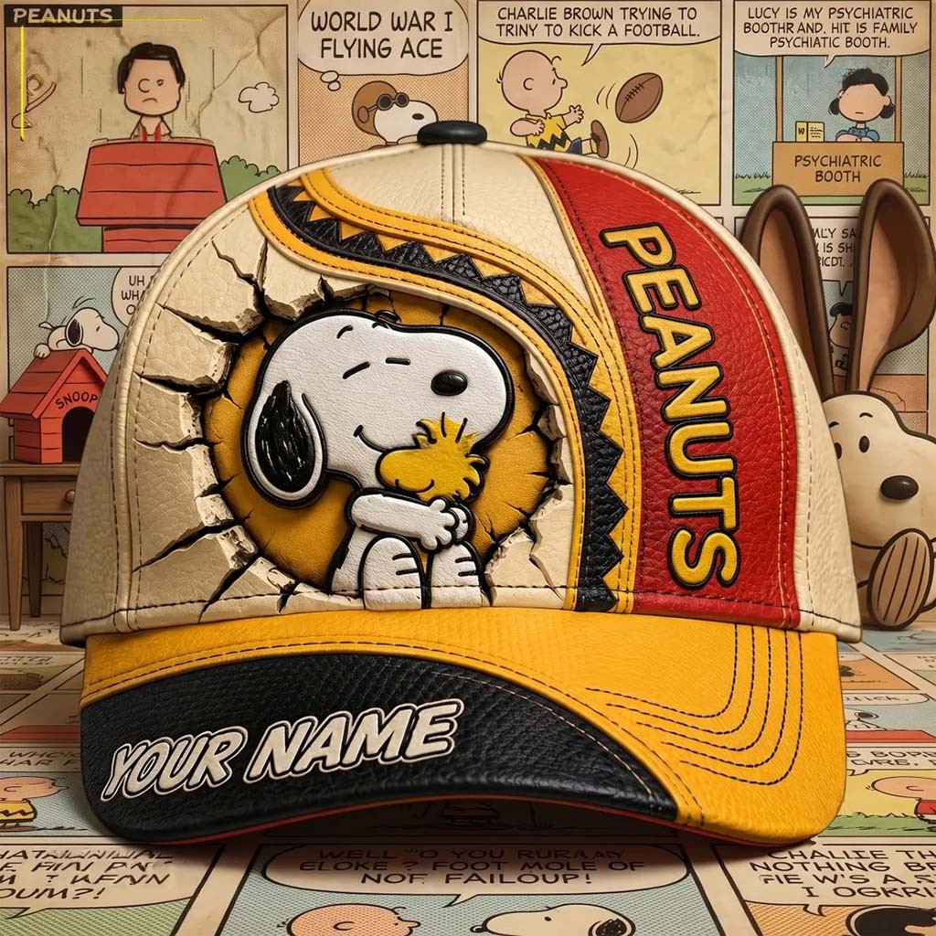 Personalized Peanuts Snoopy And Woodstock Hat 2026 Peanuts Merch Best Gift For Son - Kdjoy Personalized Peanuts Snoopy And Woodstock Hat 2026 Peanuts Merch Best Gift For Son - Kdjoy