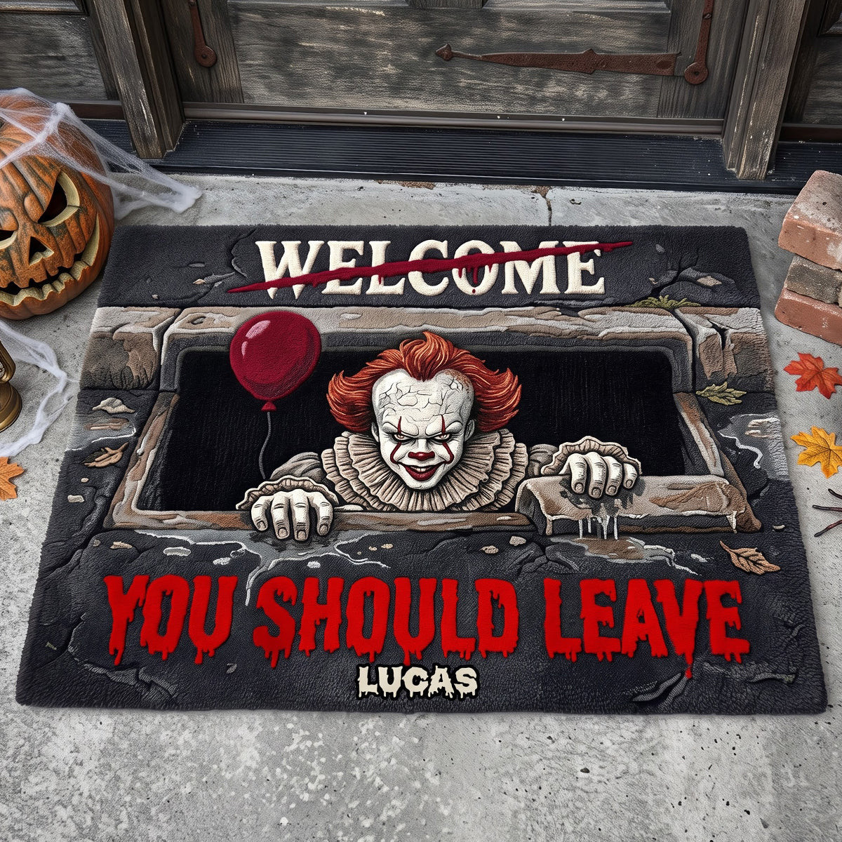 Personalized Pennywise The Clown Merch You Should Leave Doormat Halloween Home Decor - Kdjoy