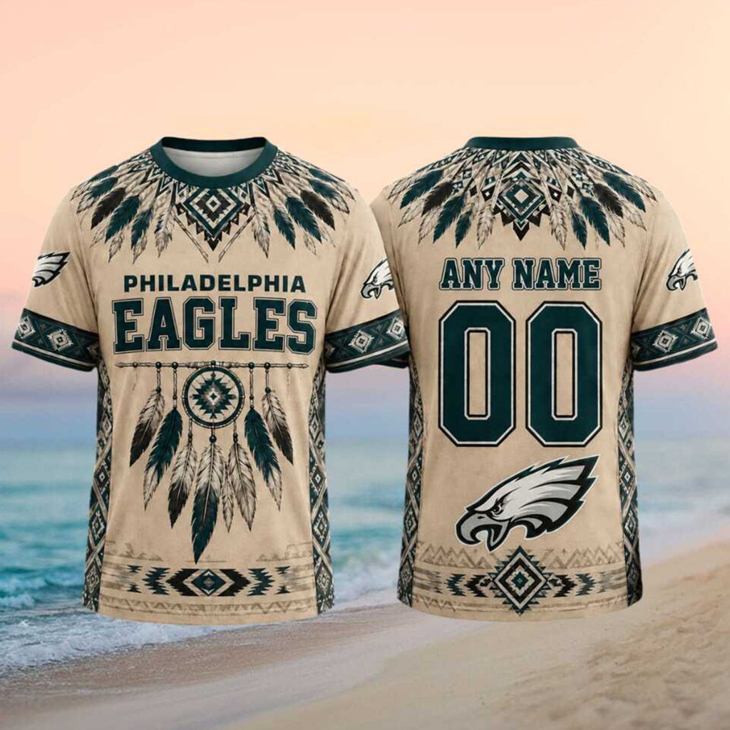 Personalized Philadelphia Eagles Football Native American Dreamcatcher Shirt Eagles Merch - Kdjoy