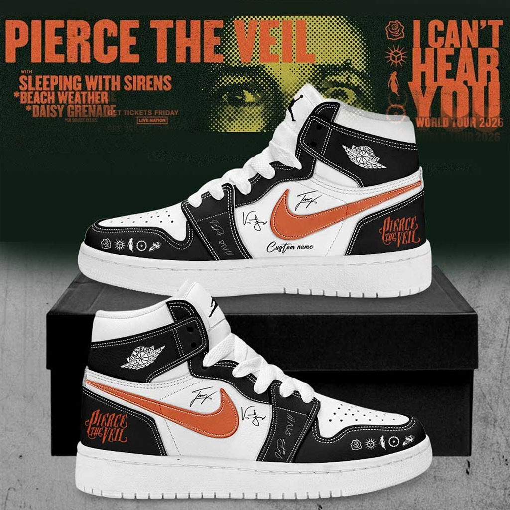 Personalized Pierce The Veil Merch I Can't Hear You World Tour 2026 Signature Shoes Gift - Kdjoy Personalized Pierce The Veil Merch I Can't Hear You World Tour 2026 Signature Shoes Gift - Kdjoy