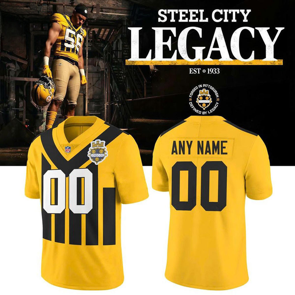 Personalized Pittsburgh Steelers Alternate 1933 Throwback Game 2026 Jersey Football Fan Merch - Kdjoy Personalized Pittsburgh Steelers Alternate 1933 Throwback Game 2026 Jersey Football Fan Merch - Kdjoy