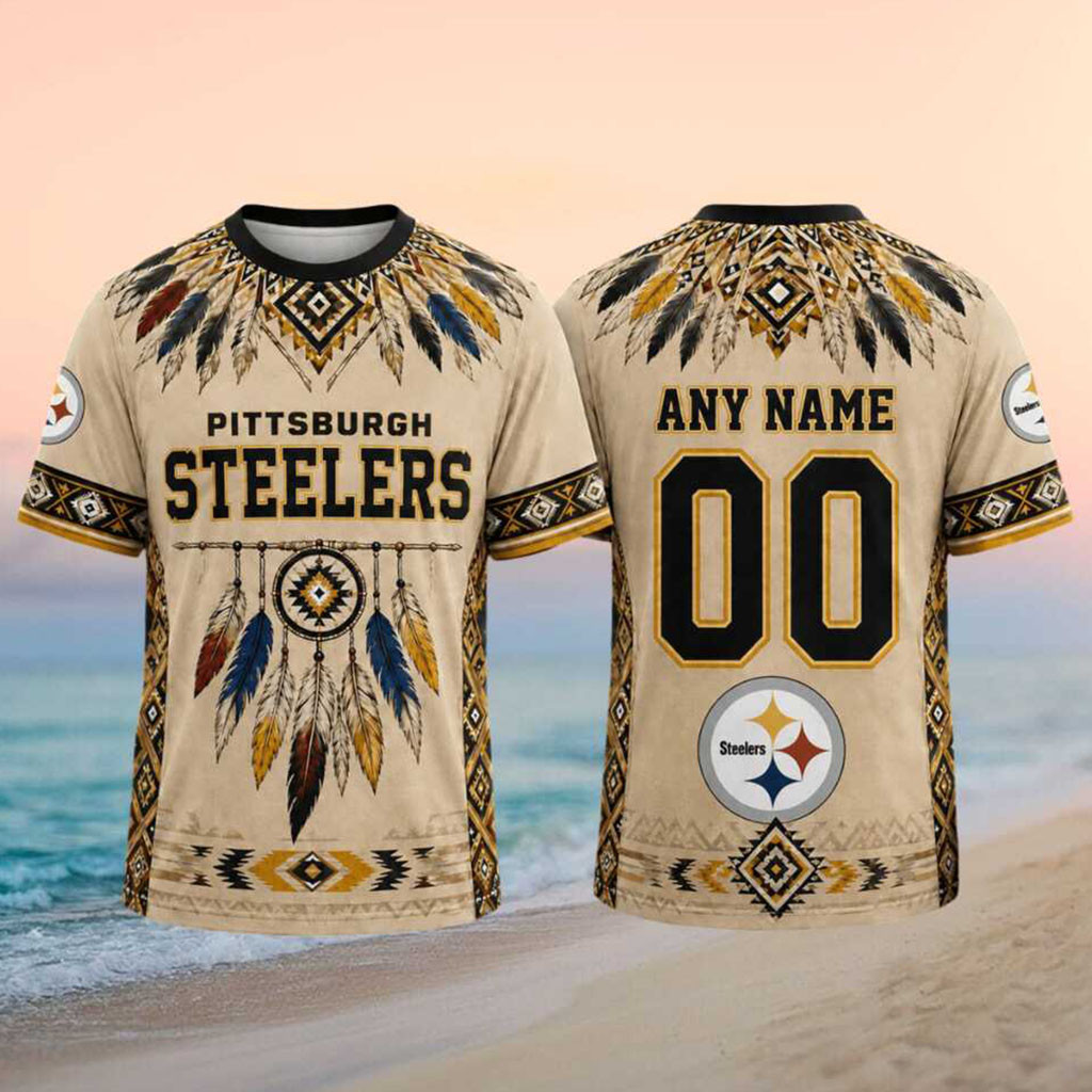 Personalized Pittsburgh Steelers Native Feathers Dream Catcher Shirt Steelers Merch Fan Gifts - Kdjoy