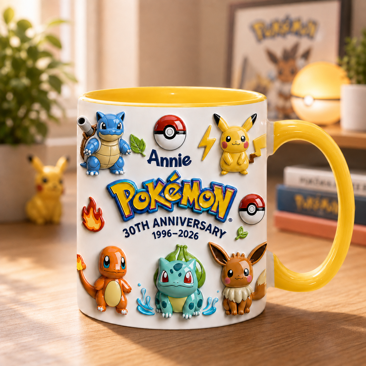 Personalized Pokemon 30th Anniversary Mug Cute Elemental Creature Coffee Cup Gift For Friends - Kdjoy Personalized Pokemon 30th Anniversary Mug Cute Elemental Creature Coffee Cup Gift For Friends - Kdjoy