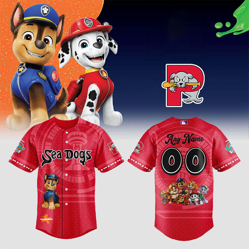 Personalized Portland Sea Dogs Paw Patrol Adventure 2026 Jersey Sea Dogs Merch Fan Gifts - Kdjoy