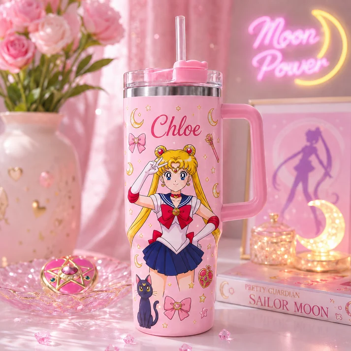 Personalized Pretty Guardian Sailor Moon Tumbler Moon Girl Anime Cup Gifts For Daughter - Kdjoy Personalized Pretty Guardian Sailor Moon Tumbler Moon Girl Anime Cup Gifts For Daughter - Kdjoy