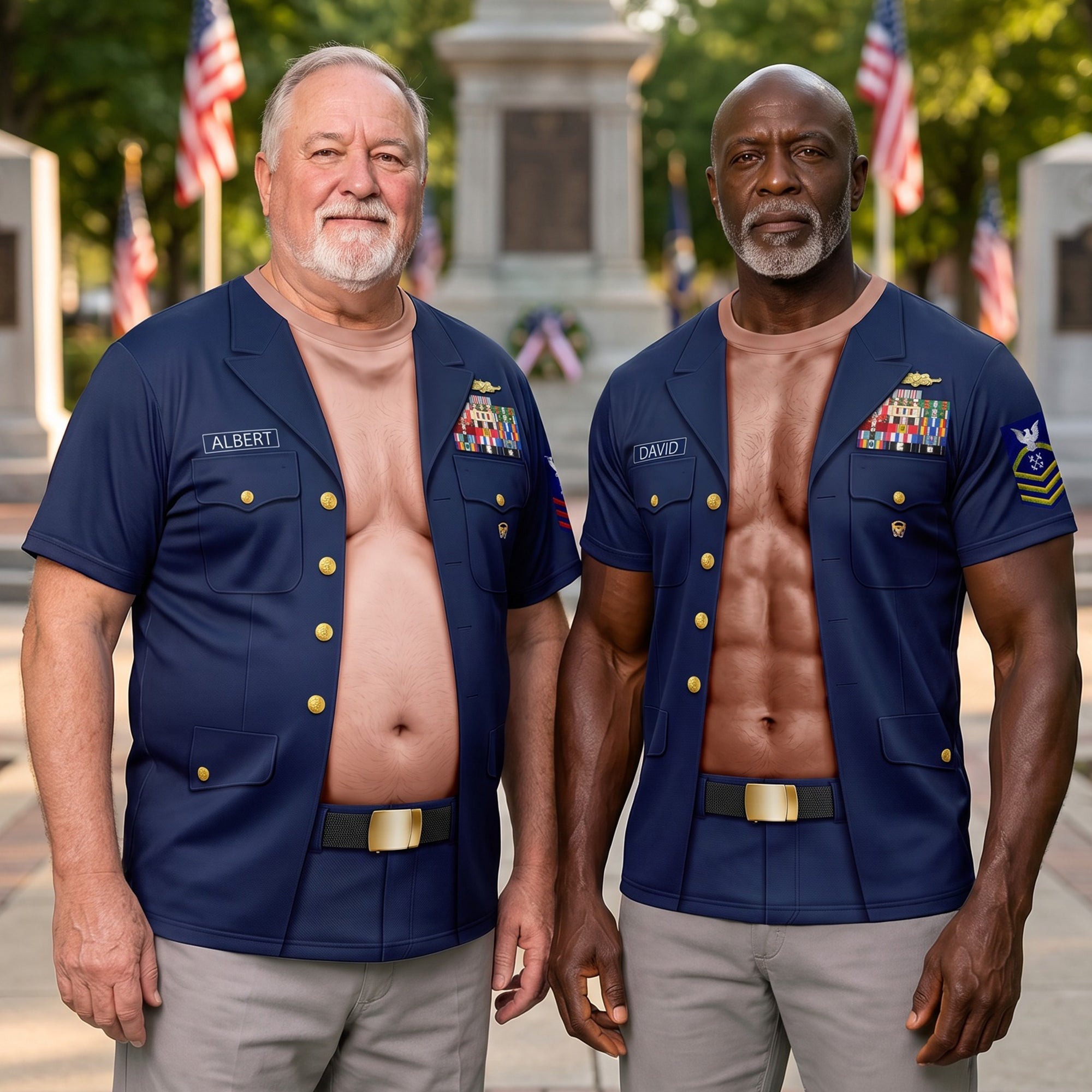Personalized Proud Coastal Service Military Fake Body Shirt Funny Military T-Shirt Veterans Gifts