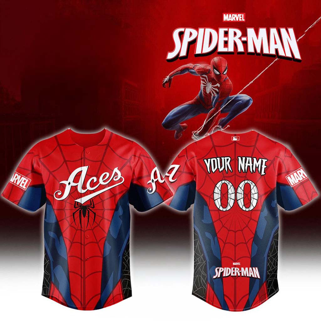 Personalized Reno Aces 2026 Spider-Man Brand New Day Baseball Jersey Reno Aces Merch Fan Gifts - Kdjoy Personalized Reno Aces 2026 Spider-Man Brand New Day Baseball Jersey Reno Aces Merch Fan Gifts - Kdjoy