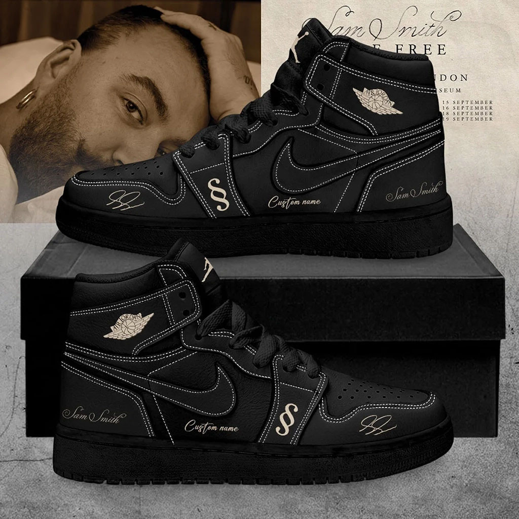 Personalized Sam Smith To Be Free Live 2026 Sneakers Black Sam Smith Merch Present For Fans - Kdjoy Personalized Sam Smith To Be Free Live 2026 Sneakers Black Sam Smith Merch Present For Fans - Kdjoy