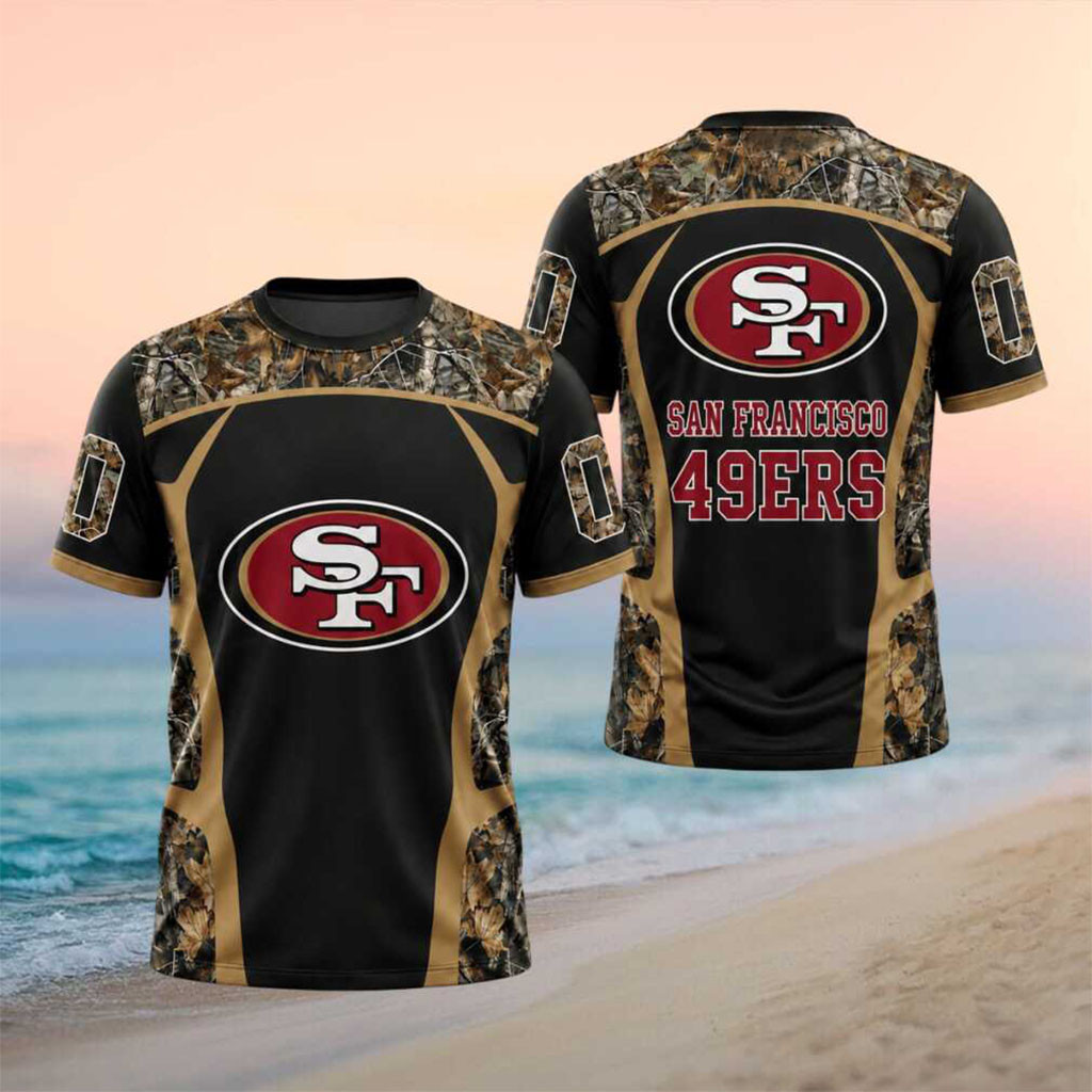 Personalized San Francisco 49ers Football Team Logo Camouflage Shirt SF 49ers Merch Fan Gifts - Kdjoy