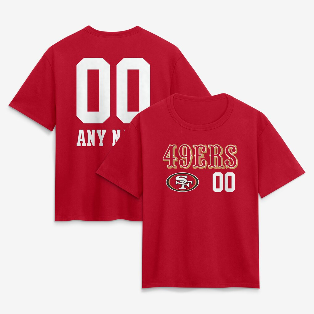 Personalized San Francisco 49ers Merch 2026 SF 49ers Touchdown Wordmark T-Shirt Game Day Gifts - Kdjoy