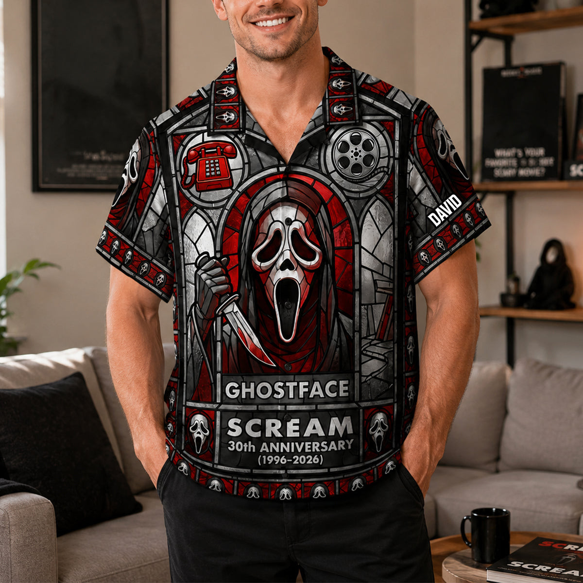 Personalized Scream 30th Anniversary 1996 2026 Ghostface Hawaiian Shirt Gifts For Horror Lovers