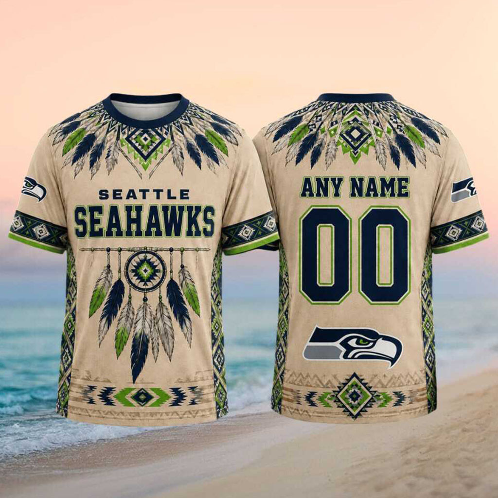 Personalized Seattle Seahawks Tribal Feather Dreamcatcher Shirt Seahawks Merch Gift For Fans - Kdjoy Personalized Seattle Seahawks Tribal Feather Dreamcatcher Shirt Seahawks Merch Gift For Fans - Kdjoy